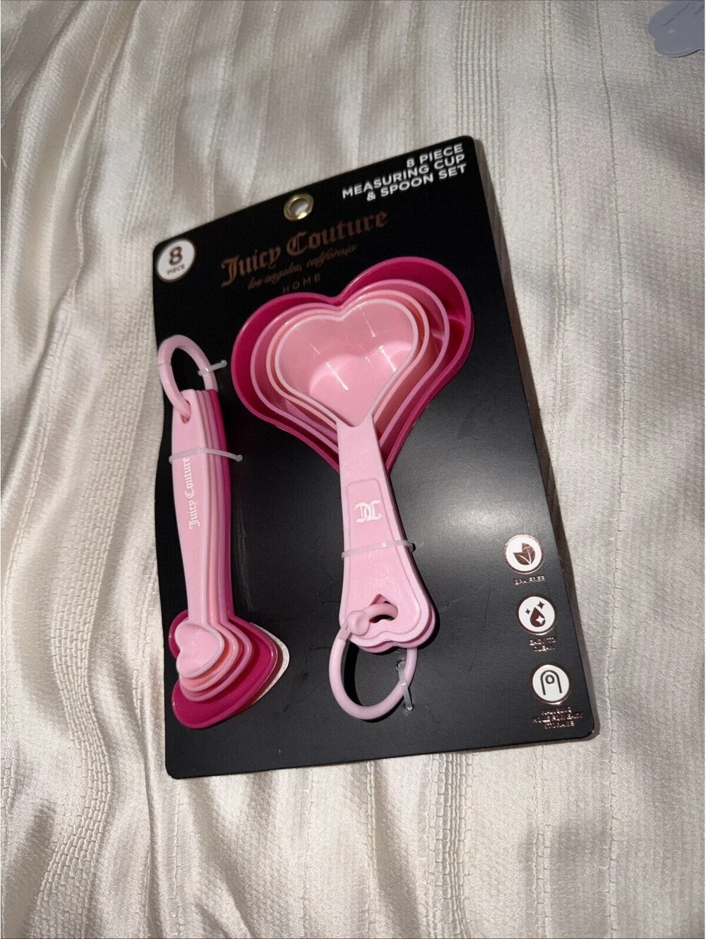 Juicy couture Heart 8 Piece Measuring Cups and Spoon Pink